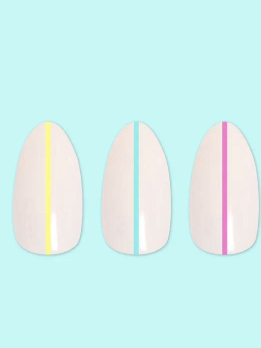 Olive & June The Instant Mani press-on nail set in the Neon Lines design Almond - Picture 5 of 11